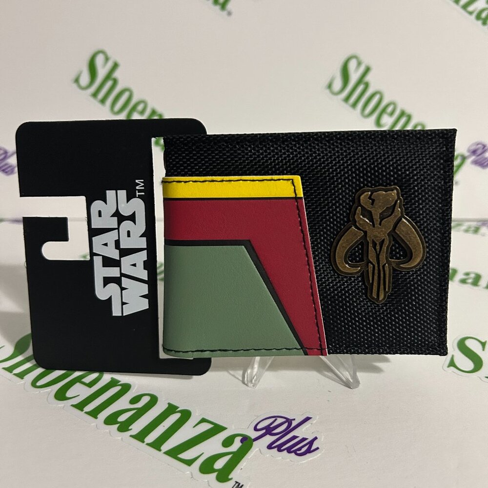 Bioworld Bi-Fold Wallet Star Wars Boba Fett Mandalorian Mythosaur Skull Krybes